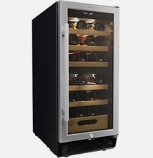HOMELABS 25 BOTTLES HIGH-END WINE COOLER STANDALONE DUAL-ZONE MINI - BLACK picture