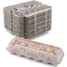 MT Products Printed XL Pulp Paper Egg Cartons Hold Eggs 12 Count - 250 Pieces picture