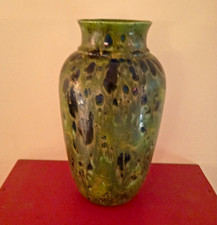 Rare Antique Weller pottery/ JB Owens transition piece of iradesent green blue13 picture