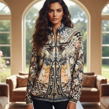 Camilla Moto Maiko Zip Front Sweat Jacket Size S - Oversized Cotton picture