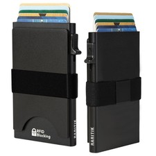 Billetera De Metal Para Hombre Con Clip Dinero Tarjetero Cartera De Bloqueo RFID picture