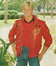 The Karate Kid Johnny Lawrence Cobra Kai Red Leather Jacket Bomber Jacket picture