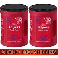 2 PACK Folgers Classic Roast Medium Roast Ground Coffee, 40.3 oz Canister picture