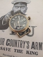 Elgin PERSHING Trench Watch, Awesome Black porcelain 48 star Dial,  WW1 Era picture