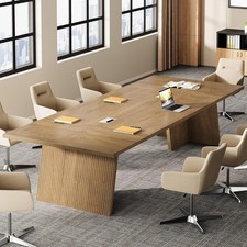 8ft Conference Table Modern Large Meeting Desk with Cable Grommet for 10 People picture