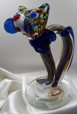 Exquisite Vintage Murano Sommerso 7” Art Glass Cat Figurine Gold Leaf Tag Italy picture
