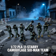 1/72 PLA Modern Combat 6 Soldier Star Camouflage Infantry Painted Military Model picture