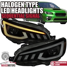 Smoke Fits 2015-2021 Subaru WRX/WRX STI Projector Headlights LED Sequential Lamp picture