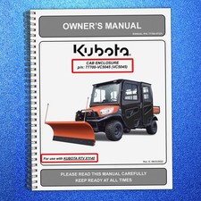 KUBOTA RTV-X1140 Cab Enclosure Kit Owners Manual BOUND- TOUGH COVERING picture