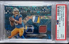 Panini 2020 Spectra Justin Herbert RC Building Blocks Neon Blue /50 PSA 9 picture