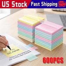 600 Sheets Colored Transparent Sticky Notes 3x3 Inch Pastel Translucent 12 Pads picture