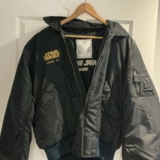 VTG 1997 Star Wars Episode 1 Cast Crew Bomber Jacket Cobles MA-2 NWT Mens XL picture