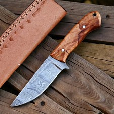Custom Hand Made Hunting Skinner Knife Forged Damascus Steel Blade  2902 picture