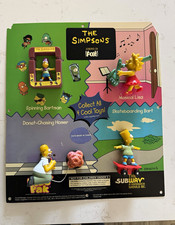 1997 The Simpsons Subway Kids Pak Store Display Complete All 4 Toys Vintage picture