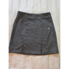 Vintage Aeropostale Houndstooth Mini Skirt NWT Black Gray Plaid 90s Style Small picture