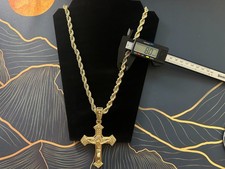 14K Gold Filled Rope Chain Necklace with Pendant 24in 8mm Heavy 145.4g picture
