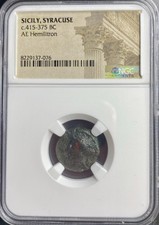 Sicily Syracuse Coin NGC Certified 415BC-375BC Arethousa 8 Ray Star Very Rare picture