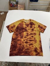 Lululemon Metal Vent Tech Short Sleeve Shirt Orange Yellow Tie-Dye Size Medium picture