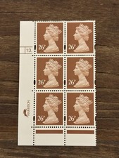 GB QEII Machin SG Y1691 26p Red Brown 2 Bands Cylinder 13 Dot Harrison MNH picture