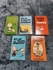 Lot of 5 Snoopy Charlie Brown Peanuts Fawcett Paperback Charles Schultz 1958-74 picture