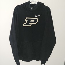 Nike Purdue Boilermakers Hoodie Men's Size Large Black Hooded Pockets Big Logo picture