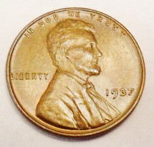 1937 P Lincoln Wheat Cent / Penny AVE CIRCULATED **FREE SHIPPING** picture