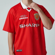 Retro 1998 99 Manchester United UCL Final Jersey Vintage Soccer Shirt picture