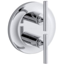 Kohler K-T14489-4-CP Purist Double Metal Lever Handle Thermostatic Valve Trim picture
