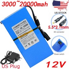 3000~20000mAh 12V Rechargeable Li Battery Portable Battery Pack US Plug Charger picture