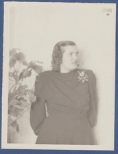 Beautiful young woman with a flower pretty girl Soviet Vintage Photo USSR picture