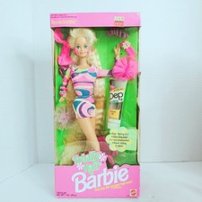 Vintage 1991 Totally Hair Barbie Blonde #1112 NRFB Made Malaysia Dep Gel Mattel picture