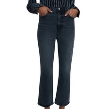 NWT Pistola Jeans ALLY HIGH RISE VINTAGE ANKLE BOOT After Hours Faded Black 26 picture