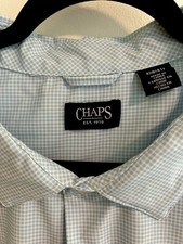 Chaps Mens 4XB Big & Tall Blue Check Long Sleeve Casual Shirt  EUC picture