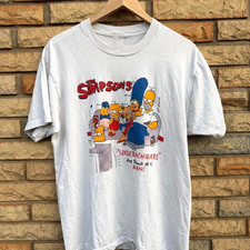 Simpsons 90s Vintage Graphic T-Shirt Y2K TV Show Cartoon Unisex Tee S-5XL picture