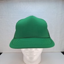 Vintage Foam Trucker Blank Hat Cap Green Mesh Snapback Youth  picture