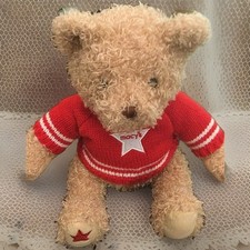 Vtg Macy's Bushy Sweater Bear 1858 Gund Knitted Embroidered Tattooed Foot 14