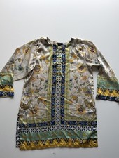 Sadabahar Women’s Kurti Size L Silk Floral Digital Print Pakistani Tunic picture