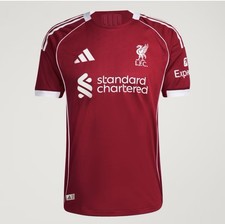 adidas Liverpool FC Soccer Jersey Red White Official Men's Size L Football Shirt picture