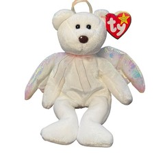 Halo the Bear TY Beanie Baby RETIRED RARE - 1998 w/Tag Errors * Brown nose * picture