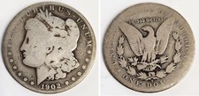 1902-S Morgan Silver Dollar $1 Key Date San Francisco Mint - Raw Circulated G/VG picture