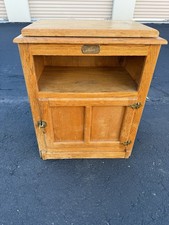Vintage 1910s–1930s White-Clad Oak Cabinet End Table Storage picture