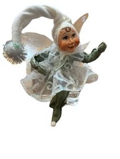 Vintage Pixie Fairy Sitting On Glass Block picture