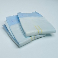 (2) Rare Vintage Attends Adult Diapers Large Blue Plastic Backed picture