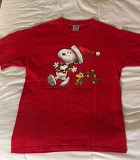 Vintage Early 2000's Peanuts Snoopy and Woodstock Christmas Holiday Graphic picture