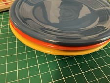 Fiesta Fiestaware Luncheon Plates Set of 3 Sunflower Cobalt Poppy 9” picture