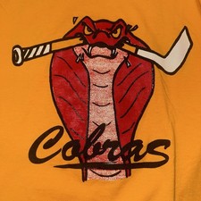 VTG 90s Single Stitch L T-shirt South Miami High Cobras Roller Hockey Flagler picture