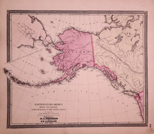 Antique 1869 Map ~ Northwestern America - Territory of Alaska by H. H. Lloyd picture