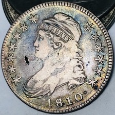 1810 Capped Bust Half Dollar 50C Ungraded 90% Silver US Coin CC30539 picture