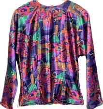 Vintage 80’ Women’s Multi Colored Blouse by Tess Paris Milano RN#59602 picture