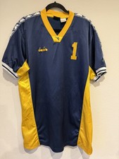 Vintage Diadora Soccer Futbol Jersey Blue Gold #1 Back Size XL picture
